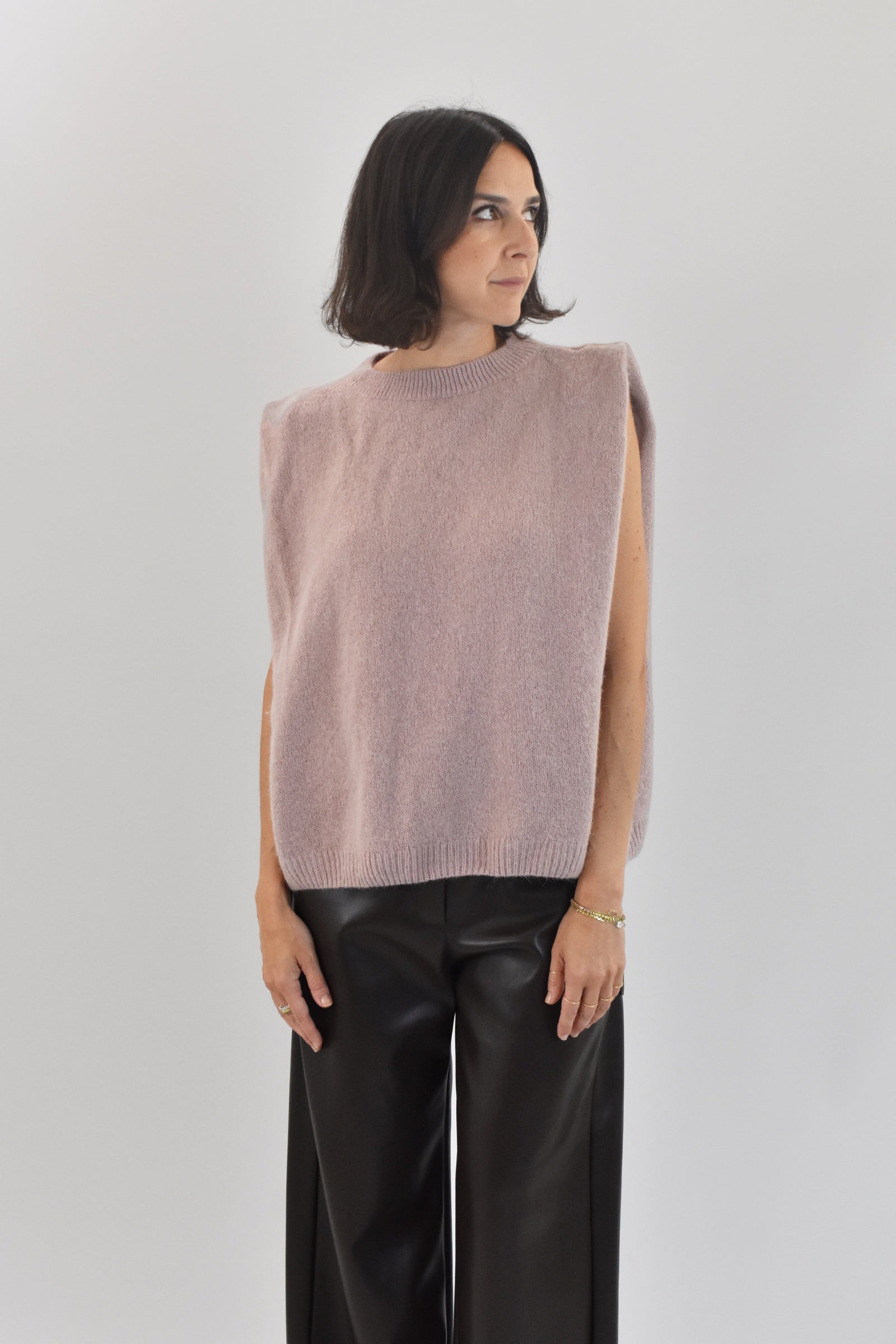 Gilet misto lana e angora