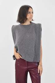 Gilet misto lana e angora