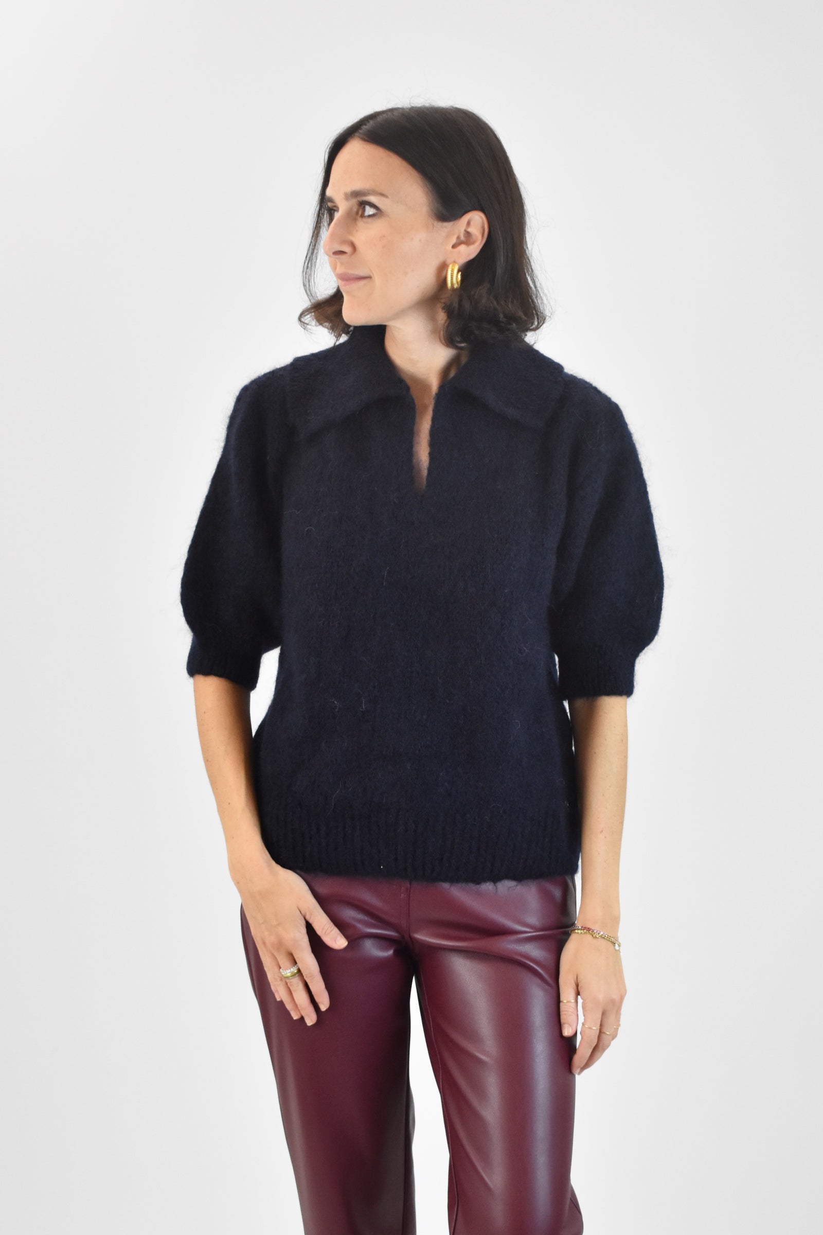 Polo mezza manica mohair