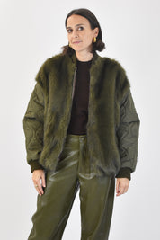 Bomber trapuntato ecopelliccia