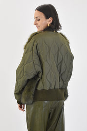 Bomber trapuntato ecopelliccia