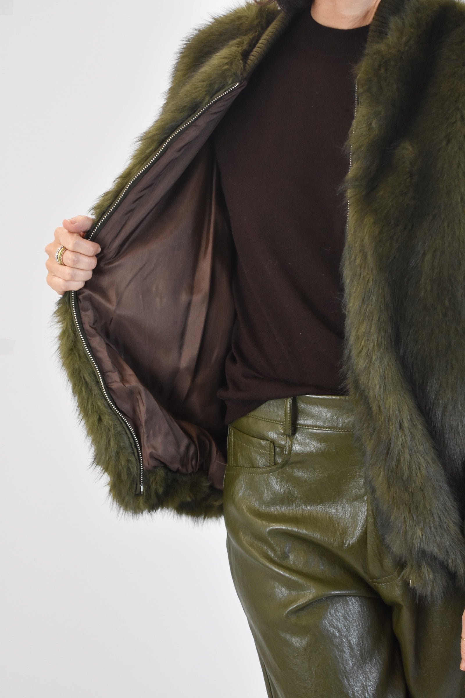 Bomber trapuntato ecopelliccia