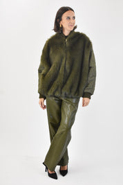 Bomber trapuntato ecopelliccia