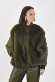 Bomber trapuntato ecopelliccia