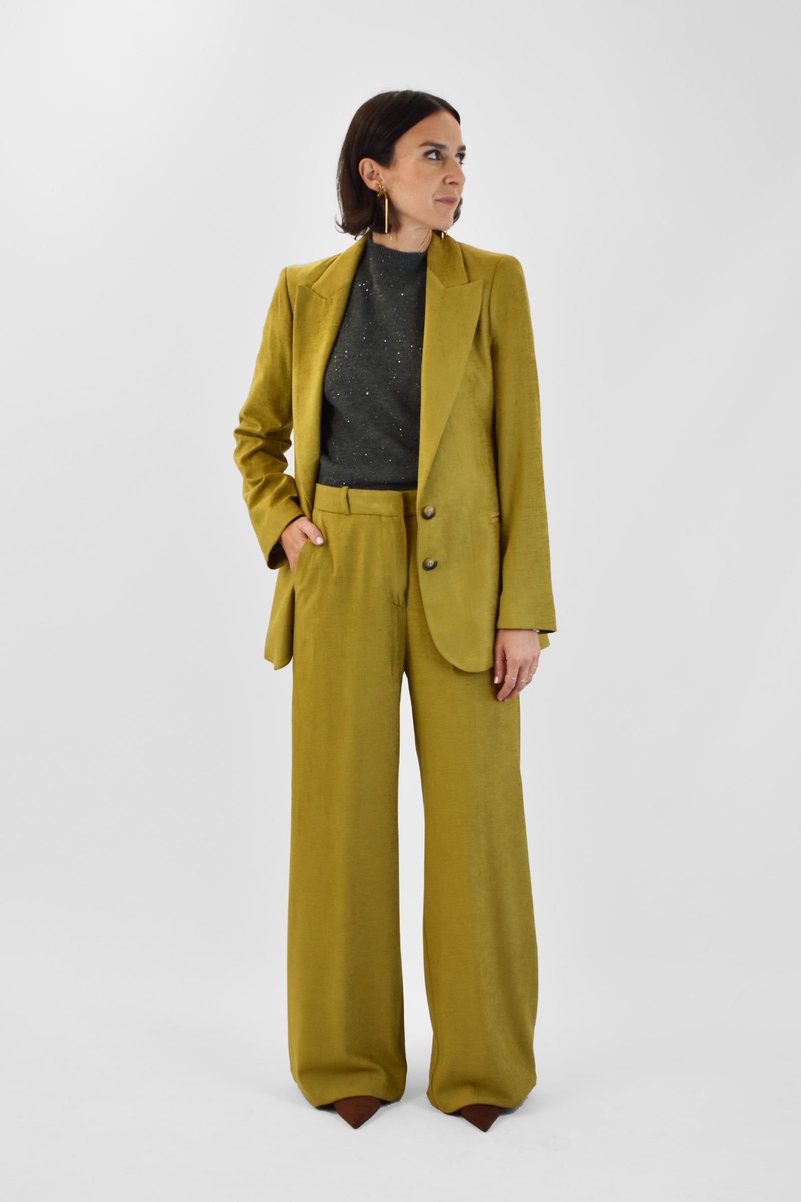 Pantalone palazzo velluto