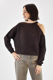 Maglia lurex cut-out