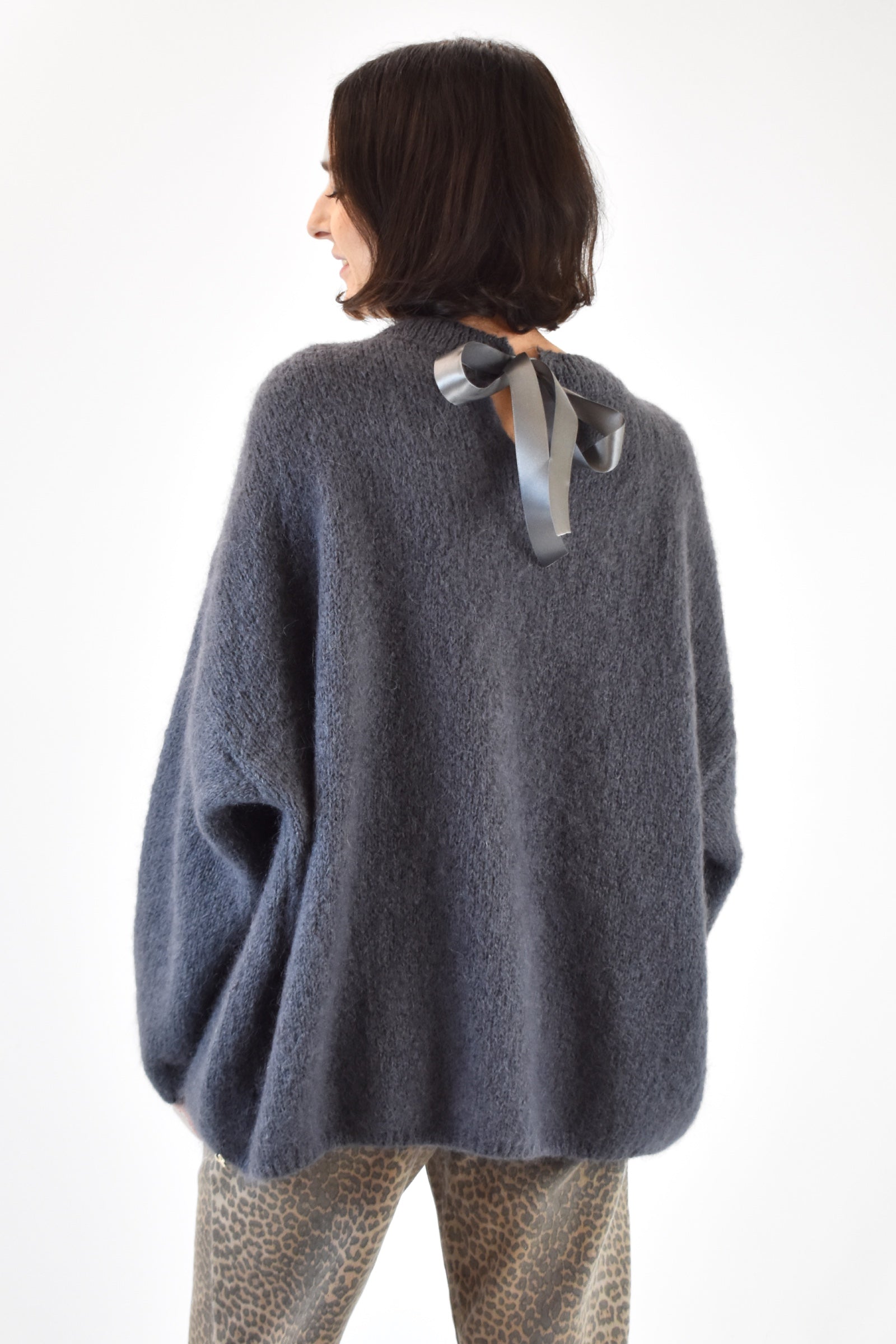 Maglia mohair fiocco schiena