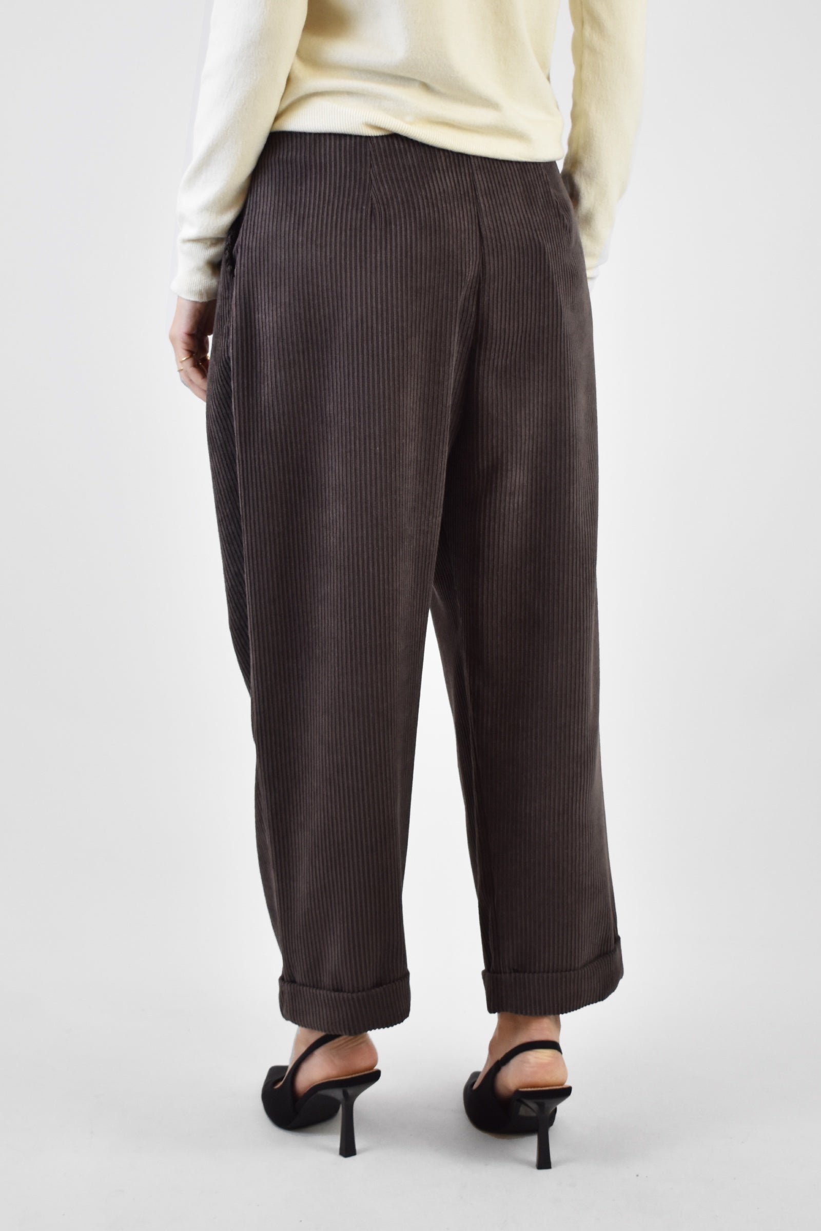 Pantalone pinces velluto