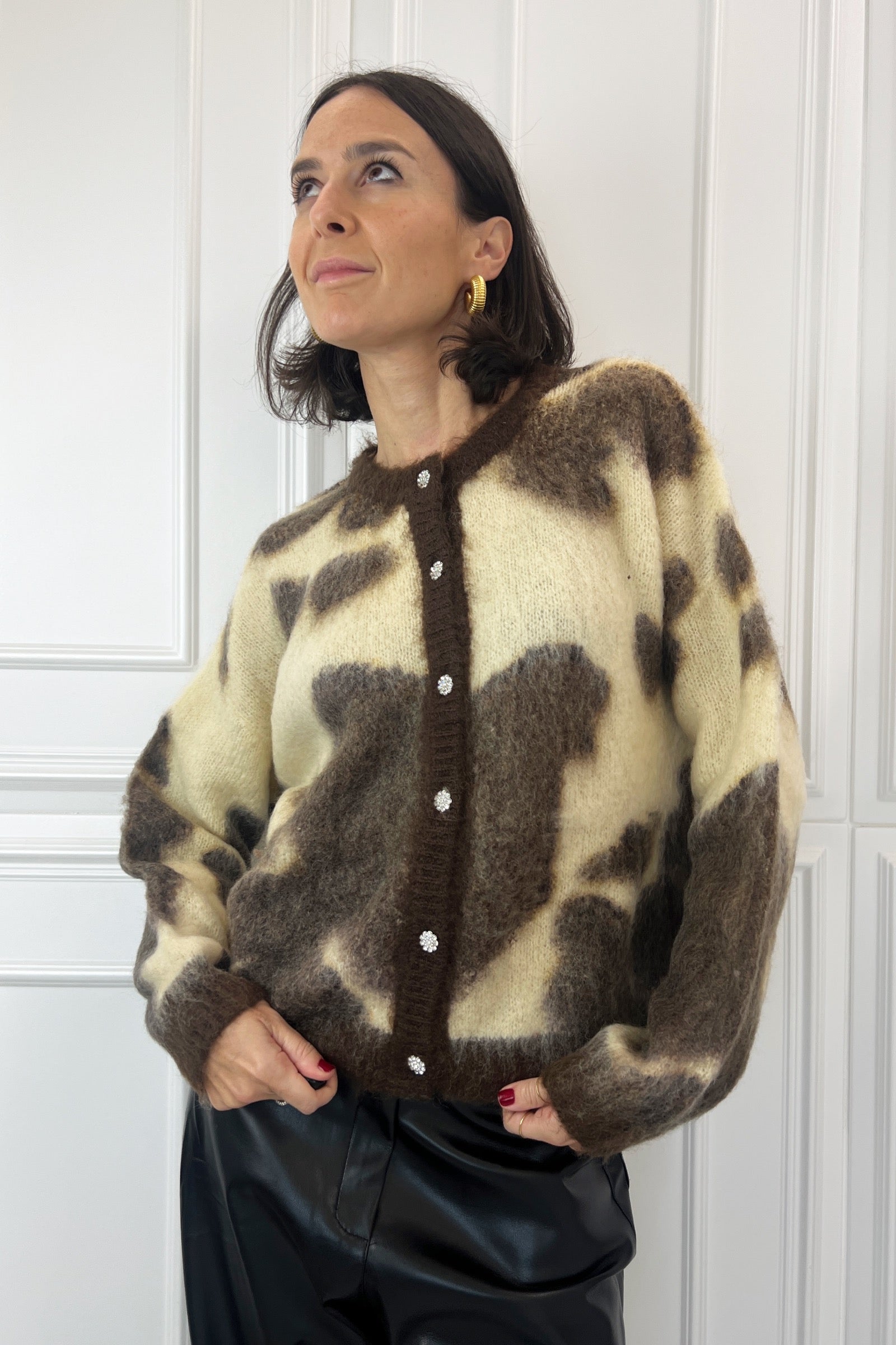 Cardigan animalier mohair