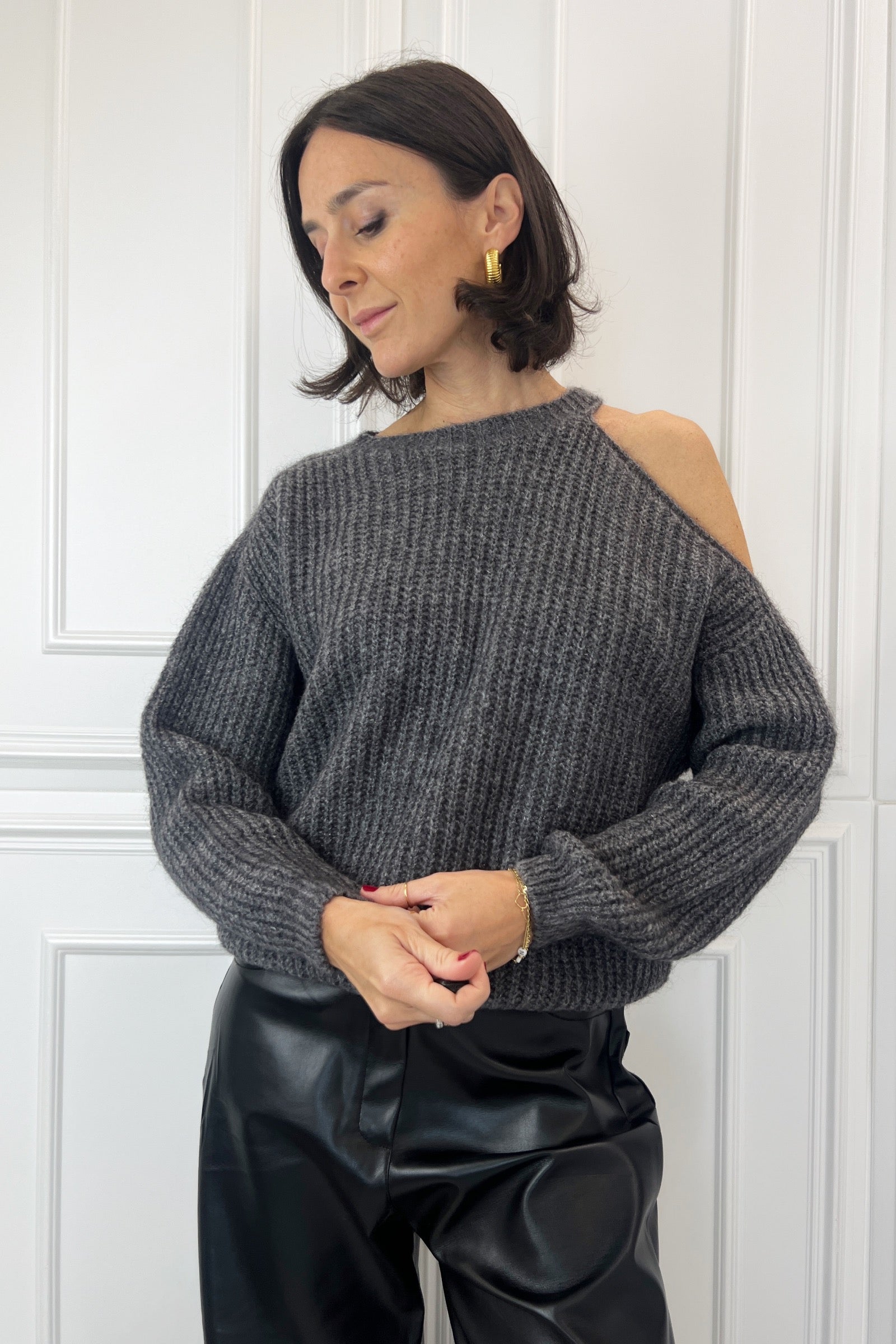 Maglia lurex cut-out