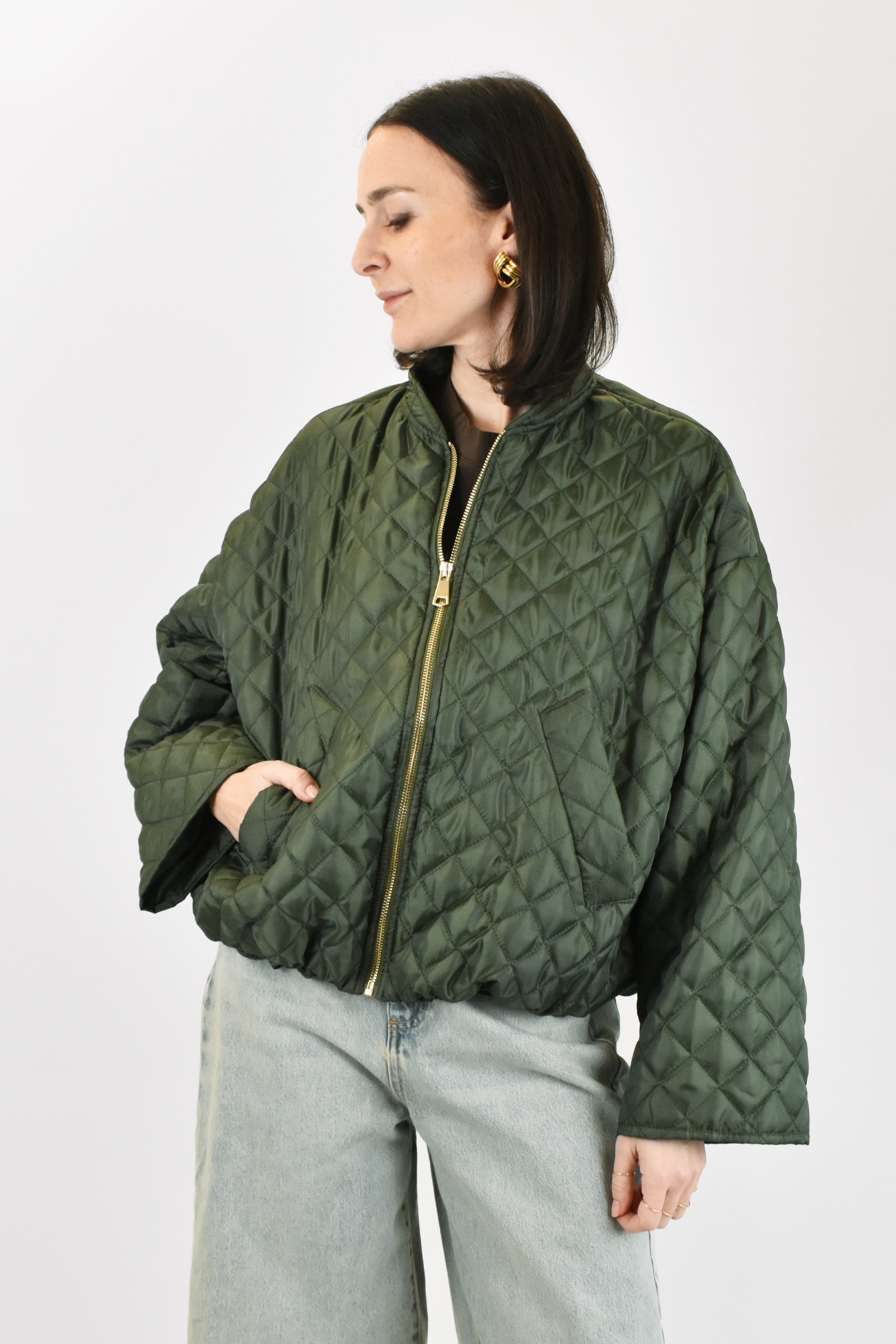 Andy & Natalie Bomber Donna Trapuntato – Maniche Lunghe Con Zip E Tasche – Taglia 36/38 IT (XS), Leggero E Caldo - 2