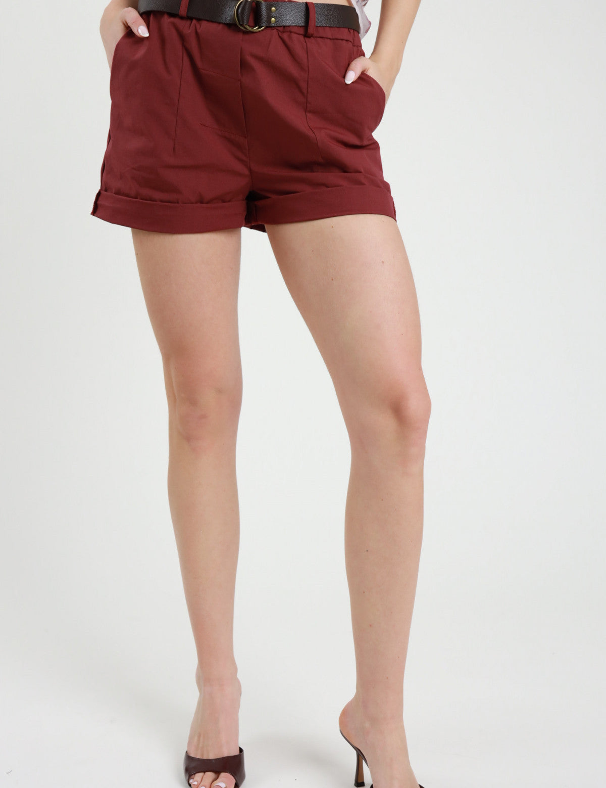 Shorts cotone con cintura