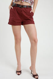 Shorts cotone con cintura