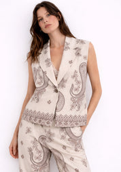 Gilet fantasia misto lino