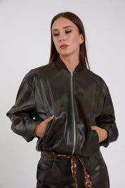 Bomber ecopelle camouflage