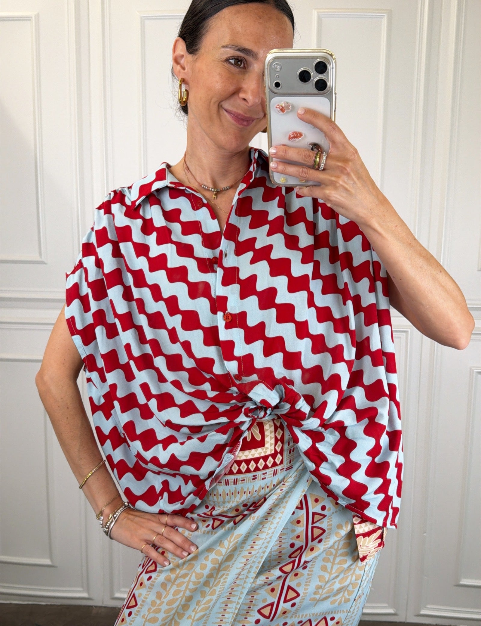 Camicia fantasia con nodo