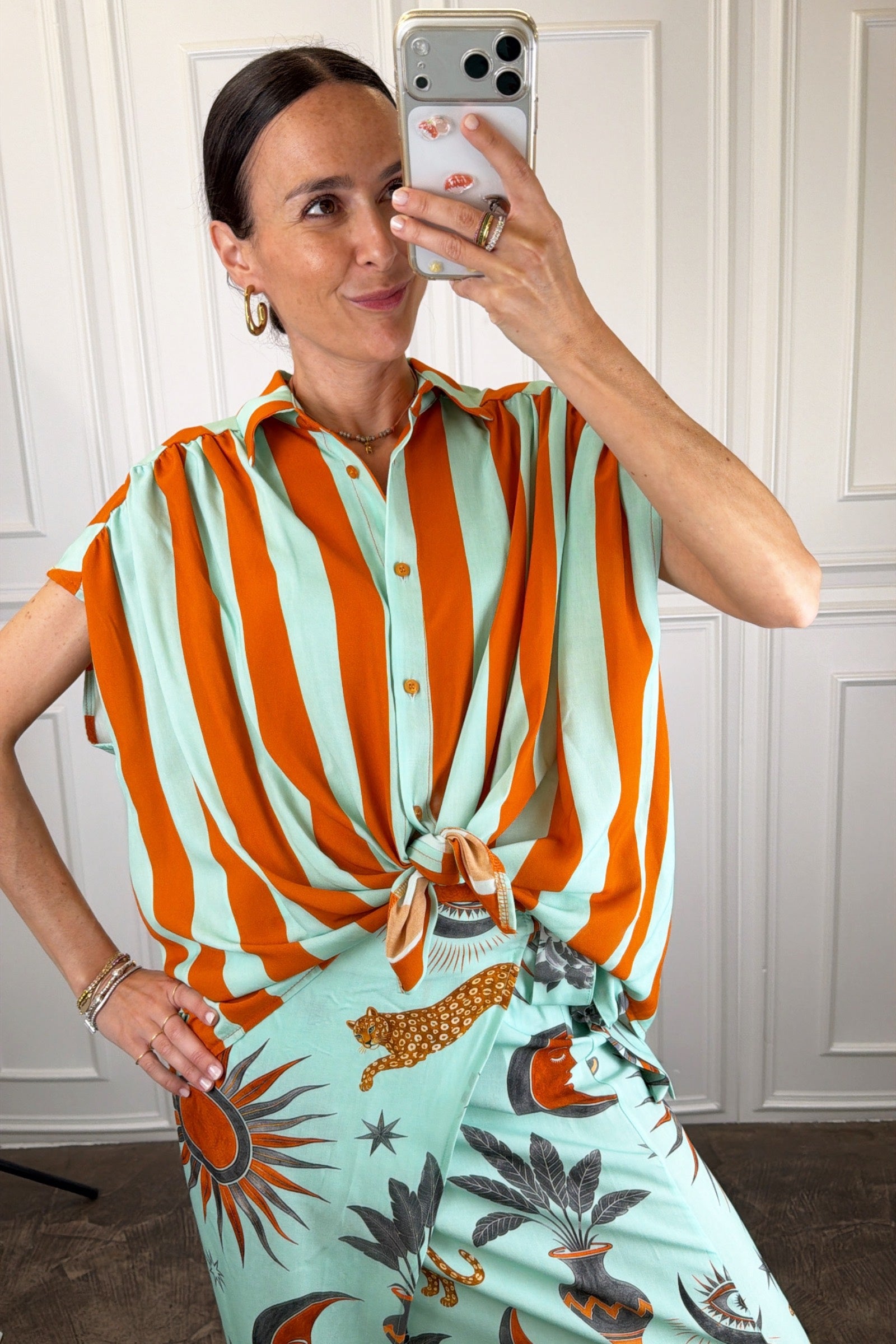 Camicia fantasia con nodo