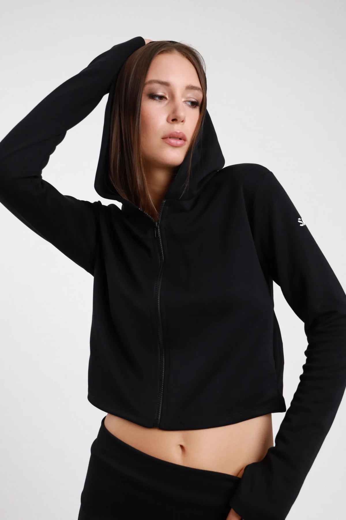 Felpa crop con zip DAYTRHU