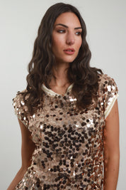 Canotta maxi paillettes