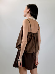 Top mussola crochet e collana