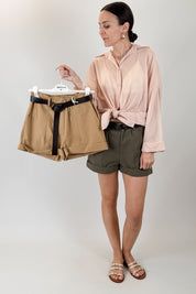 Shorts cotone con cintura