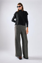 Gilet trecce girocollo