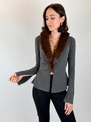 Cardigan con ecopelliccia