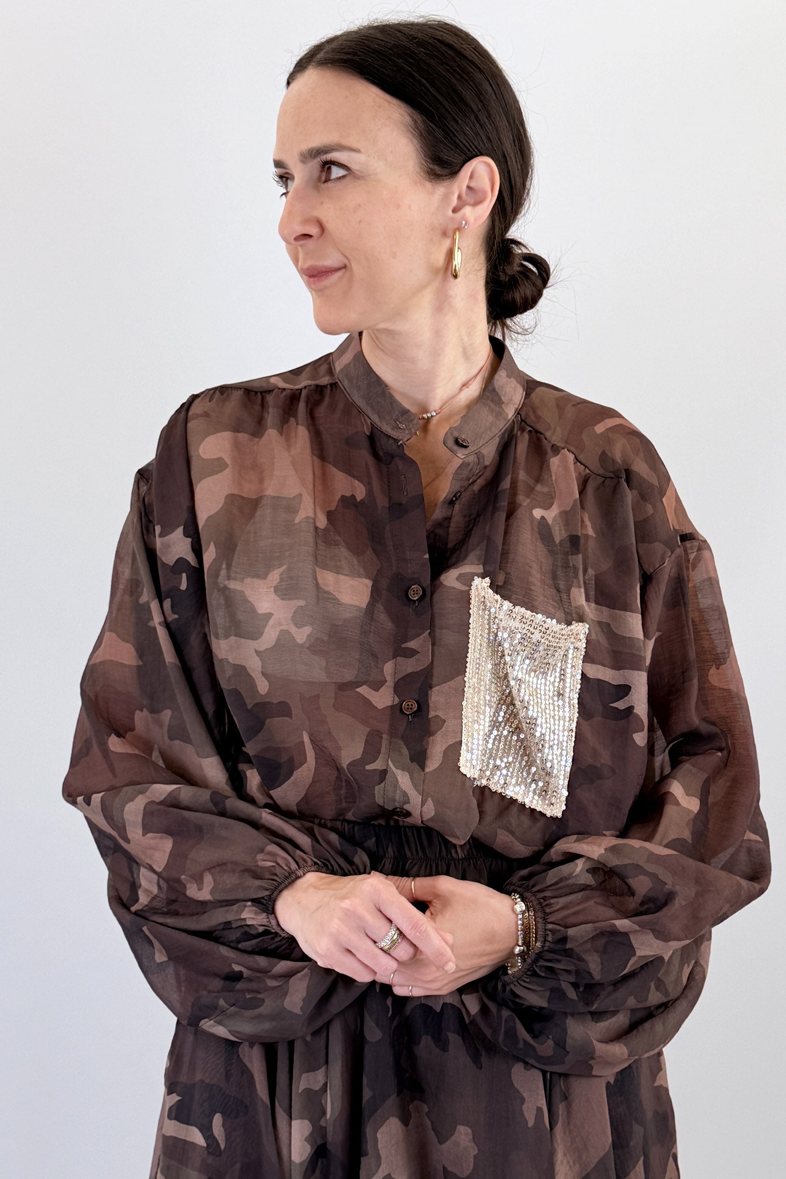 Camicia camouflage voile