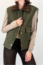 Gilet trapuntato colletto