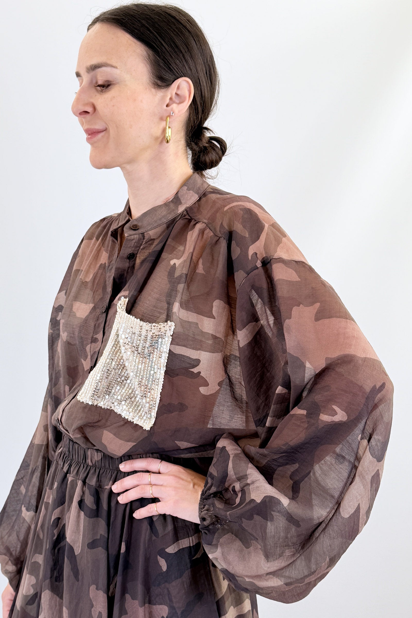 Camicia camouflage voile