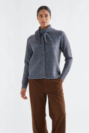 Cardigan a righe collo punte