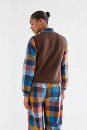 Gilet con bottoni multicolor