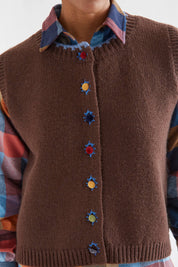 Gilet con bottoni multicolor