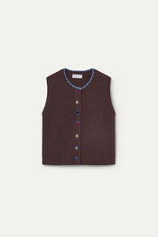 Gilet con bottoni multicolor