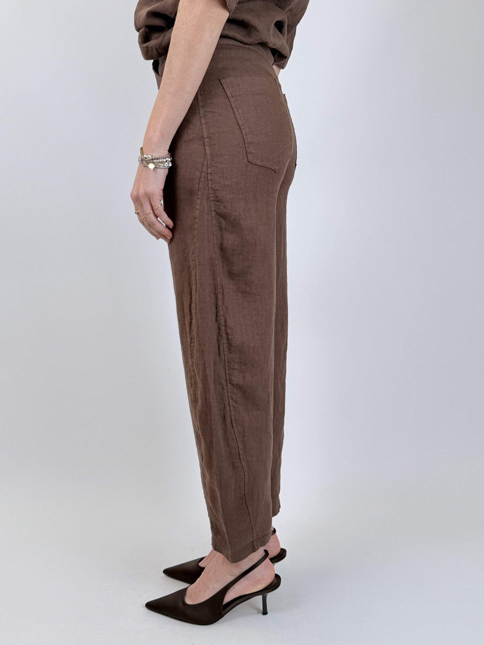 Pantalone balloon lino