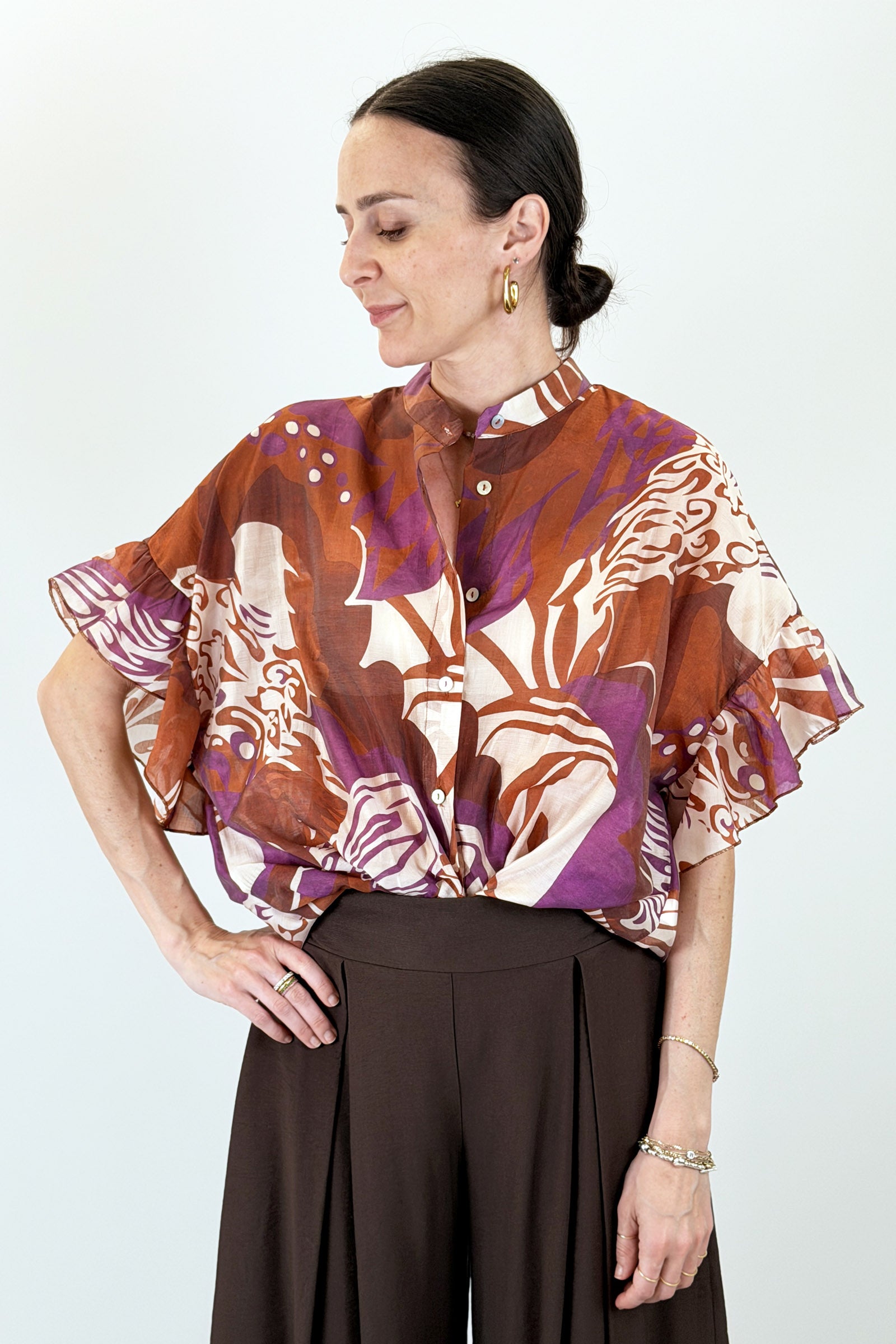 Camicia mezza manica fantasia