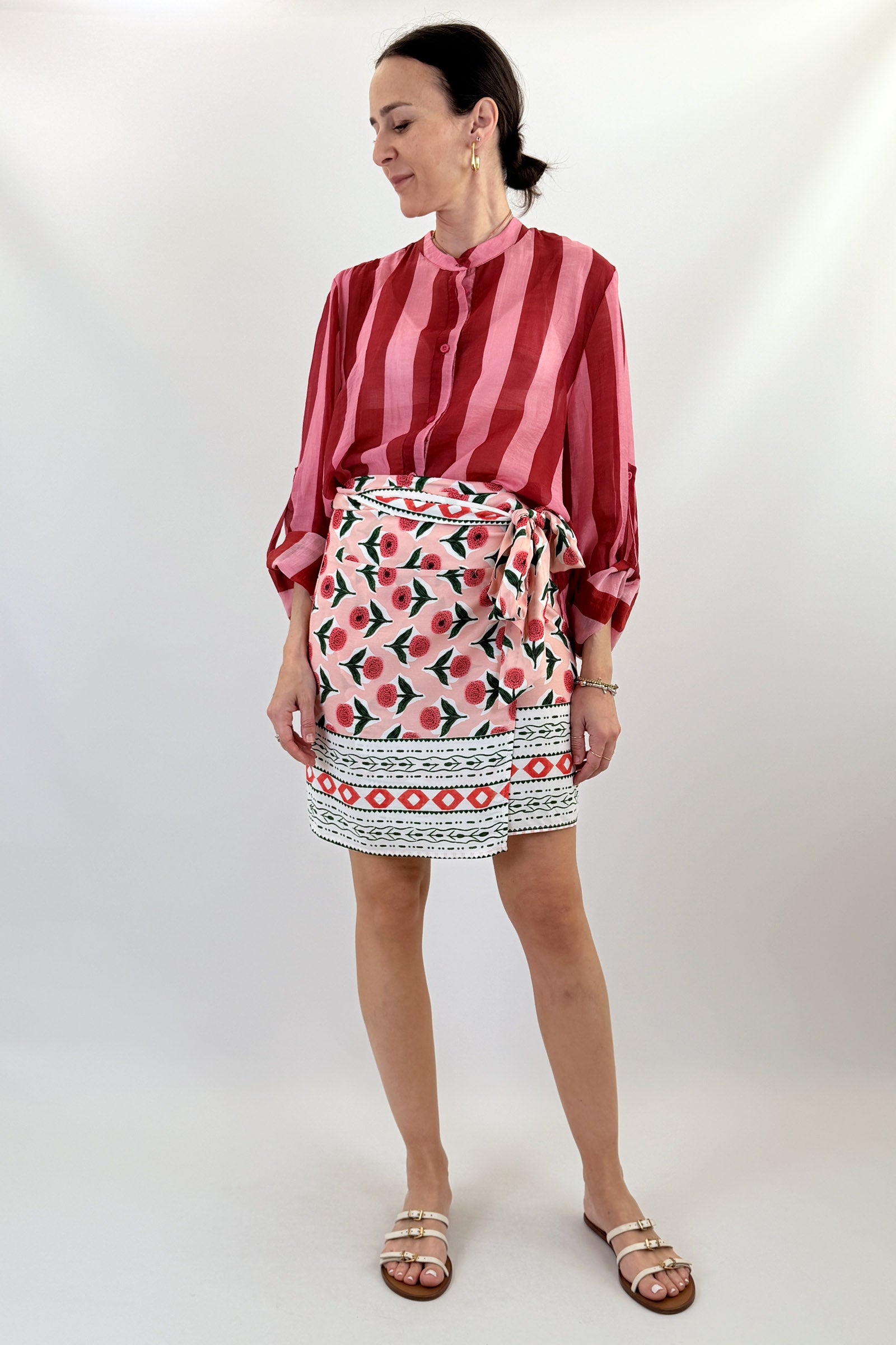 Camicia coreana maxi righe