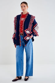 Cardigan frange fantasia