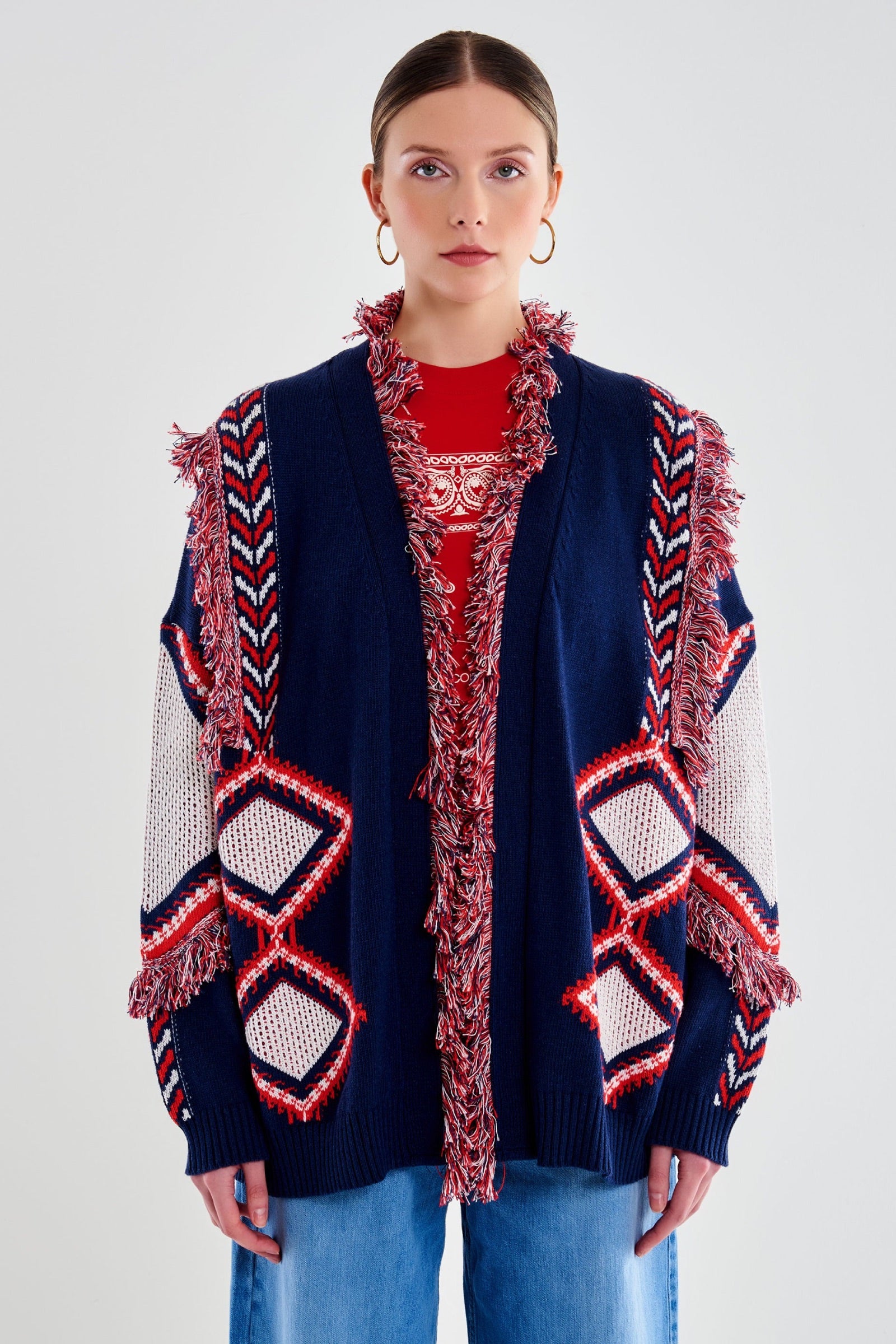 Cardigan frange fantasia
