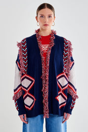 Cardigan frange fantasia