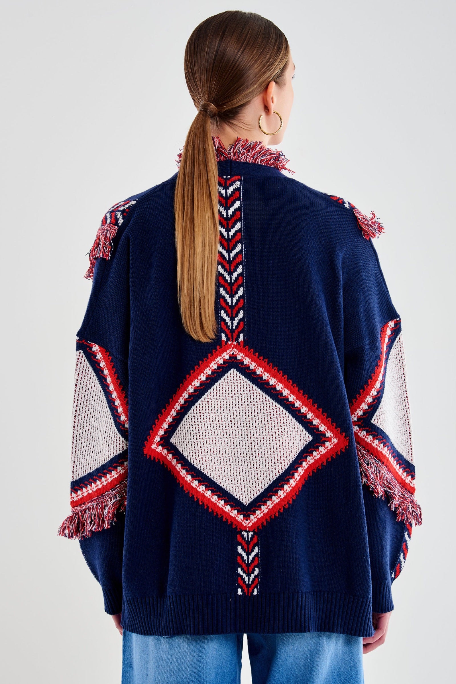 Cardigan frange fantasia