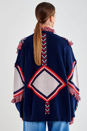 Cardigan frange fantasia