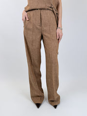 Pantalone palazzo misto lino