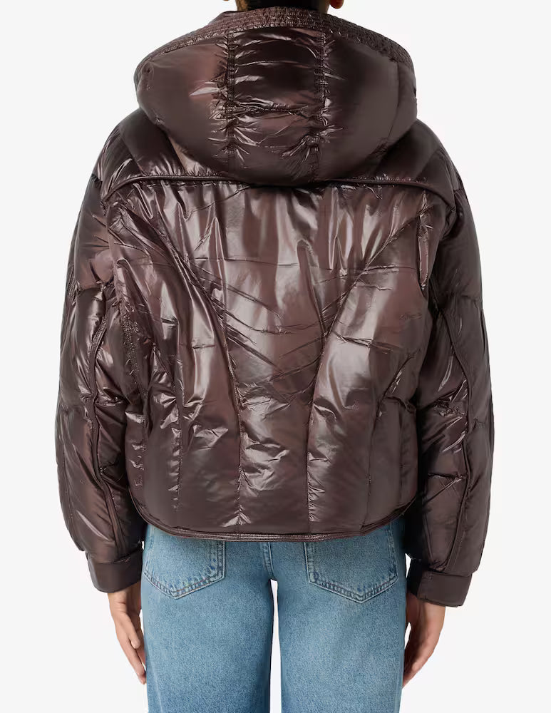 Piumino crop cappuccio