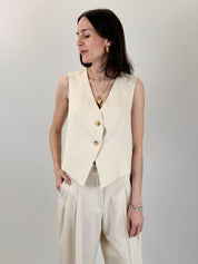 Gilet misto lino