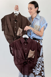 Camicia tasca paillttes