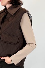 Gilet trapuntato colletto