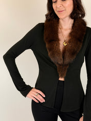 Cardigan con ecopelliccia