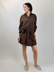 Camicia cupro manica 3/4