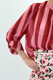 Camicia coreana maxi righe